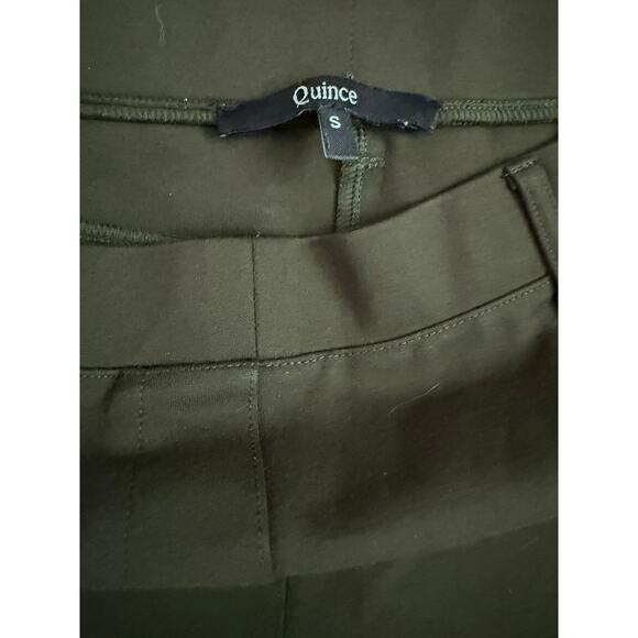 Quince Ultra-Stretch Ponte Straight Leg Pants in Olive Green Size Small Petite - Picture 9 of 13